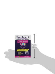 Sambucol Black Elderberry Cold & Flu Kids | Relieves Cold & Flu Symptoms | Immune Support & Antioxidant | Gluten Free | 24 Chewable Tablets, blue