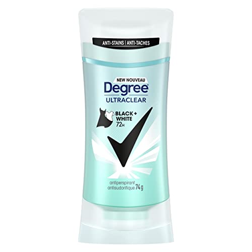 Degree UltraClear Antiperspirant Stick Deodorant for 72H Sweat & Odour Protection Black+White anti white marks and yellow stains 74 g