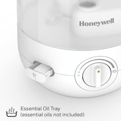 Honeywell HUL545WC Ultra Comfort™ Ultrasonic Cool Mist Humidifier, White, with Essential Oil Tray, Auto Shut-off, Ultra Quiet Operation, Dual Direction Mist Outlet, Cool Visible Mist