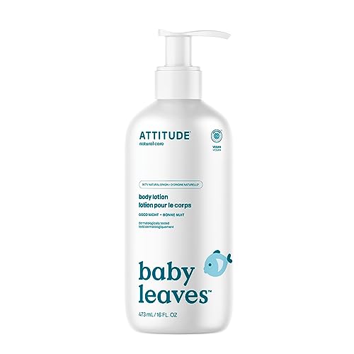 ATTITUDE Body Lotion for Baby, EWG Verified, Hypoallergenic, Plant- and Mineral-Based Ingredients, Vegan and Cruelty-free, Almond Milk, 473 ml