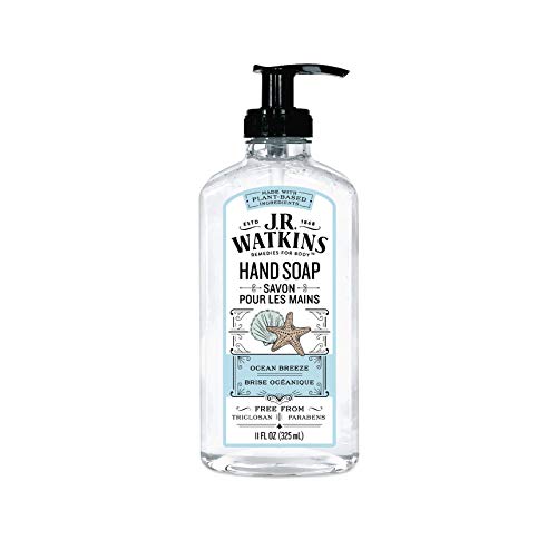 J.R. Watkins Ocean Breeze Gel Hand Soap, Scented Liquid Hand Wash for Bathroom or Kitchen, USA Made and Cruelty Free, 325 Milliliters