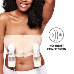 Medela Hands Free Pumping Bustier | Easy Expressing Pumping Bra with Adaptive Stretch for Perfect Fit | Chai Medium