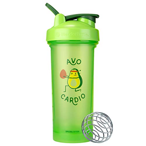 BlenderBottle Just for Fun Classic V2 Shaker Bottle Perfect for Protein Shakes and Pre Workout, 28-Ounce, Avo Cardio