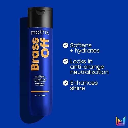 Matrix Conditioner, Brass Off Nourishing and Moisturizing Conditioner For Color-Treated Hair, Nourishes and Moisturizes Dry Hair, 300ml (Packaging May Vary)