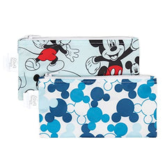 Bumkins Disney Baby Reusable Snack Bag, Mickey Classic/Mickey Icon, Small, 2 Count