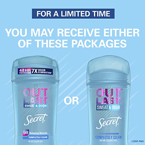 Secret Outlast Invisible Solid Antiperspirant Deodorant for Women, Completely Clean Scent, 219g 3 Pack