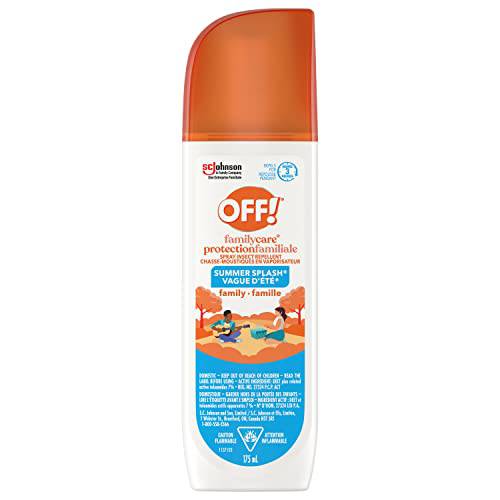 OFF! FamilyCare Insect and Mosquito Repellent with Summer Scent, Bug Spray for Camping, Bug Repellent Safe for Clothing, 175 mL