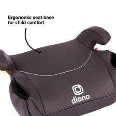 Diono Solana 2022, No Latch, Single Backless Booster Car Seat, Lightweight, Machine Washable Covers, Cup Holders, Charcoal Gray