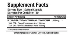 ALLMAX Nutrition Omega-3 essential fatty acid ultra-pure cold-water fish oil, 180 count