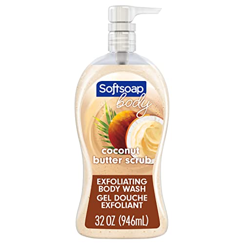 Softsoap Exfoliating Body Wash Pump, Coconut Butter Scrub - 32 fluid ounce
