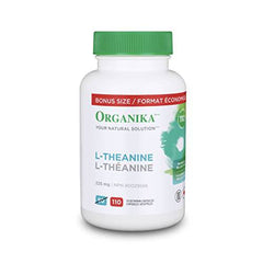 Organika L-Theanine Bonus Size 110 vcaps-Relaxation Promotion, Stress Support, Pure Natural Source