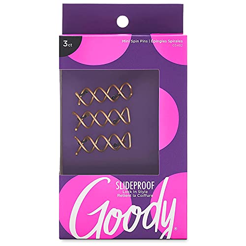 Goody Simple Styles Mini Spin Hair Pin, Assorted Colors ,3-Count (1940931)