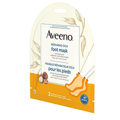 Aveeno Repairing CICA Foot Mask with Prebiotic Oat and Shea Butter, Dry Skin Moisturizer, 2 Single Use Slippers (1 pair)