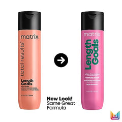 Matrix Hair Shampoo, Length Goals Shampoo For Hair Softening, Hair Detangler, Improves Manageability, For Hair Extensions, For Natural Hair, For Wigs, Paraben-Free, 300ml (Packaging May Vary)