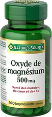 Nature's Bounty Magnesium Oxide 500mg Pills, Helps Maintain Proper Muscle Function, 100 Tablets