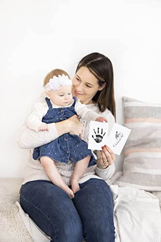 Pearhead Newborn Baby Handprint or Footprint “Clean-Touch” Ink Pad, 2 Uses, Black