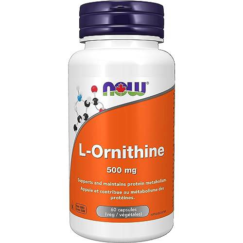 NOW Supplements L-Ornithine 500mg Capsules, 60 Count