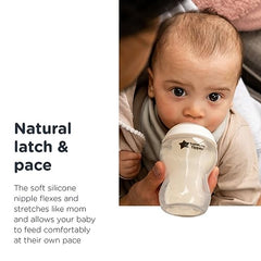 Tommee Tippee Closer to Nature  Baby Bottle, Anti-Colic Valve, Breast-like Nipple for Natural Latch, BPA-Free  - Slow Flow, 5 Ounce, 4 Count