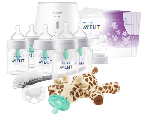Philips Avent Anti-colic Baby Bottle with AirFree Vent All In One Gift Set, SCD308/01, White