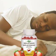 Nature's Way Melatonin Gummies – Sleep Support Supplement for Adults – Strawberry Flavour, 60 Gummies