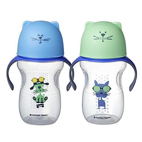 Tommee Tippee Natural Transition Soft Spout Sippy Cup, Boy - 12+ Months, 2pk, Blue & Green