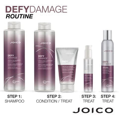 Joico Defy Damage Protective Shampoo, for Dry Damaged Hair, Cleanses Curly, Colored, or Frizzy Hair, with Moringa Seed Oil, Sulfate free, 1L