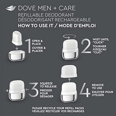 Dove Men+Care Ultimate 0% aluminum Refillable Deodorant Kit for long-lasting freshness Fresh Feel deodorant for men with 48h odour protection 32 g pack of 2