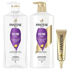 PANTENE PRO-V Volume & Fullness Shampoo 27.7 oz/ 820 mL + Conditioner 25.1 oz/745 mL + Rescue Shot 0.5 oz/15 mL