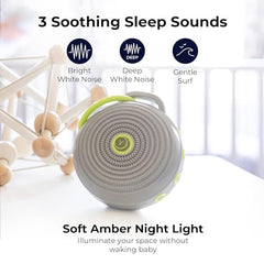 Yogasleep Hushh Portable White Noise Machine for Baby | 3 Soothing, Natural Sounds with Volume Control | Compact for On-the-Go Use & Travel | USB Rechargeable | Baby-Safe Clip & Child Lock