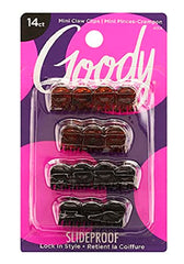 Goody Mini Claw Clips, 14 Pieces Classic Value Pack for Women and Girls, Multi Colour Small Claw Clips