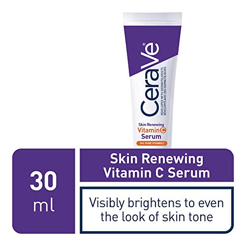 CeraVe 10% Pure VITAMIN C Serum for Face With Hyaluronic Acid | Skin Brightening Face Serum for dark spots with ceramides & Vitamin B5. Fragrance Free, Developed with dermatologists, 30mL