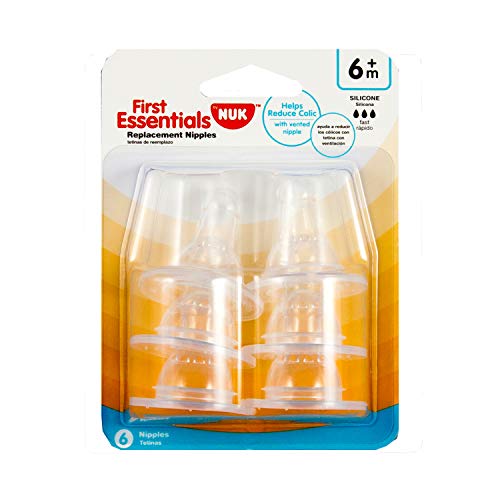 First Essentials By NUK Nipple, Fast Flow, 6 Pack