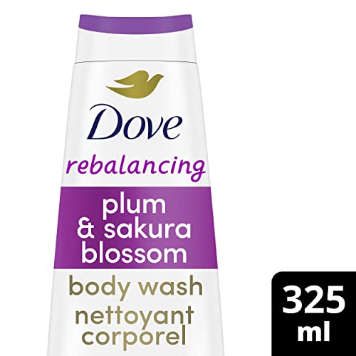 Dove Rebalancing Body Wash for renewed, healthy-looking skin Plum & Sakura Blossom gentle body cleanser hydrates dry skin 325 ml