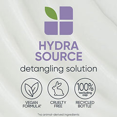 BIOLAGE Leave In Conditioner, HydraSource Detangling Solution, Hydrating for Dry Hair, Hair Detangler, Dry Hair Treatment, Detangles and Softens Hair, Vegan