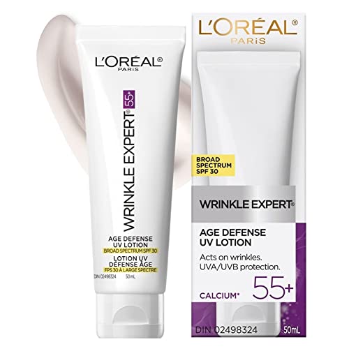 L'Oreal Paris Anti-Aging SPF 30 Lotion 55+, Day Skincare, Wrinkle Expert, UV Lotion With Calcium to reduce the Look of Wrinkles, 50mL
