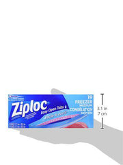 Ziploc Medium Food Storage Freezer Bags, Grip 'n Seal Technology for Easier Grip, Open, and Close, 19 Count - Zecoya