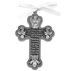 CA Gift CM8 Guardian Angel Cross Crib Medal for Jewelry Making, 3" High
