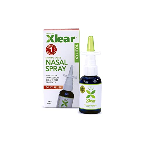 Xlear Nasal Spray, Natural Saline Nasal Spray with Xylitol, Nose Moisturizer for Kids and Adults, 1.5 fl oz