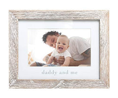 Pearhead Daddy And Me Rustic Keepsake Baby Frame, Gender-Neutral Dad And Baby Picture Frame, Baby Nursery Décor, Baby's First Christmas Gift, Holiday Gift Ideas, Baby Holiday Gifts