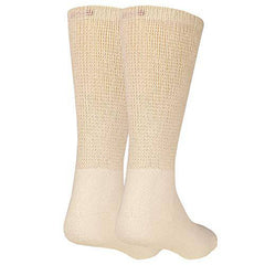 Truform Diabetic Socks for Men and Women, Medical Style Crew Length, Mid Calf Height, 3 Pairs, Tan, Medium