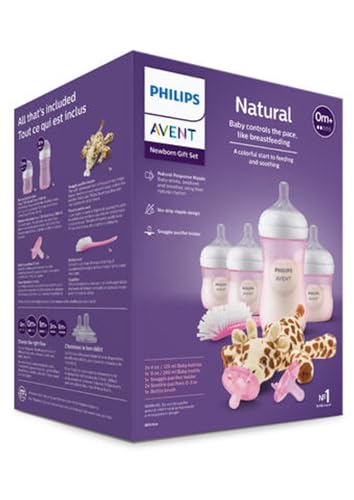 Philips Avent Natural Baby Bottle Pink Baby Gift Set With Snuggle, SCD838/03