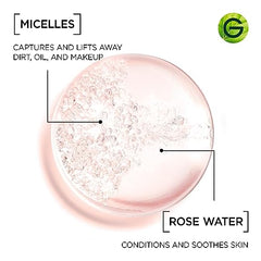 Garnier Micellar Cleansing Water, All-In-One Hydrating Makeup Remover, Face Cleanser With Rose Water & Glycerin, Hypoallergenic, Sensitive to Dry Skin, 400ml