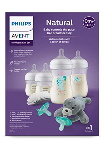 Philips AVENT Natural Baby Bottle with Natural Response Nipple, Newborn  Baby Gift Set, SCD838/02