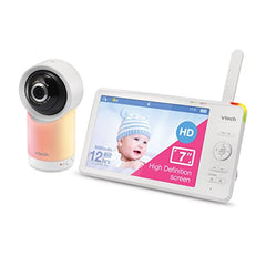 VTech 1080p Smart WiFi Remote Access 360 Degree Pan & Tilt Video Baby Monitor with 7” High Definition 720p Display, Night Light, RM7766HD