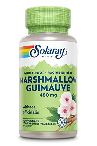 SOLARAY – Marshmallow Root, 480mg | Herbal Support | Althaea Officinalis, Whole Root | Dietary Supplement |Vegan, Lab Verified | 100 Vegetarian Capsules