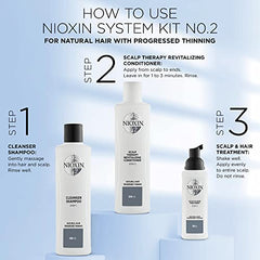 Nioxin System 2 Scalp & Hair Care Trial Sized Kit, For Natural Hair With Progressed Thinning