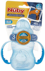 Nuby Wide Neck 3 Stage Bottle 8oz Blue