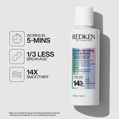 Redken Hair Treatment, Bonding Treatment for Damaged Hair Repair, Acidic Bonding Concentrate, Bond Strengthening, For All Hair Types, With Citric Acid, 150 ML