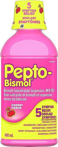 Pepto Bismol Liquid, Upset Stomach Relief, Diarrhea Relief, Heartburn, Nausea, Indigestion, Upset Stomach, Cherry Flavour, 12oz /480mL