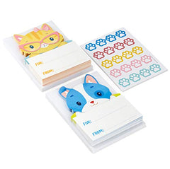 Hallmark Kids Fill in The Blank Thank You Cards Assortment, Dogs and Cats (24 Thank You Notes and 40 Stickers)